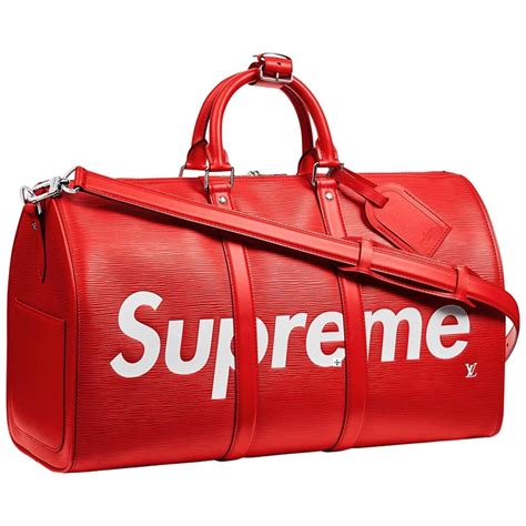 louis vuitton supreme red duffle.